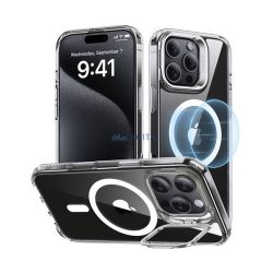   ESR CH HALOLOCK szilikon telefonvédő (ütésállóság, légpárnás sarok, kitámasztó, MagSafe) ÁTLÁTSZÓ Apple iPhone 16 Pro