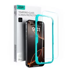   ESR képernyővédő üveg (2.5D, 0.33mm, 9H + segédkeret) FEKETE Apple iPhone 16 Pro Max
