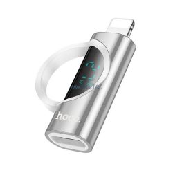   HOCO UA32B adapter (Type-C aljzat - lightning, adatátvitel és töltés, LED kijelző) EZÜST