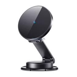   JOYROOM autós tartó (műszerfalra, mágneses, gyorstöltő, 15W, wireless, LED jelzés) FEKETE