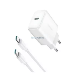   JOYROOM hálózati töltő Type-C aljzat (30W, PD gyorstöltő + Type-C kábel) FEHÉR