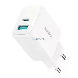   JOYROOM hálózati töltő USB+Type-C aljzat (20W, PD gyorstöltő 3.0) FEHÉR