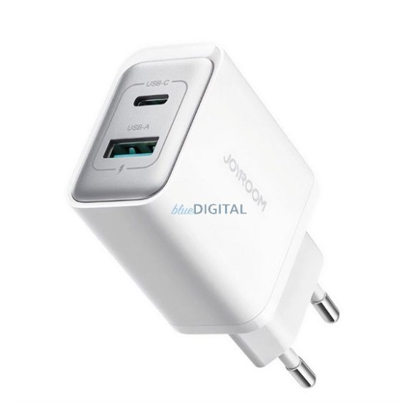 JOYROOM hálózati töltő USB+Type-C aljzat (30W, PD gyorstöltő 3.0) FEHÉR