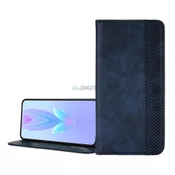   Tok álló, bőr hatású (FLIP, oldalra nyíló, asztali tartó, mozaik) SÖTÉTKÉK Vivo V40
