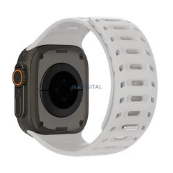   DUX DUCIS CS pótszíj (egyedi méret, nagy, szilikon, lyukacsos, mágneses) SÖTÉTSZÜRKE Apple Watch Series 5 44mm, Watch Series 4 44mm, Watch Series 3 42mm