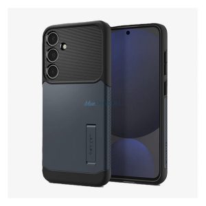 SPIGEN SLIM ARMOR szilikon telefonvédő (ütésállóság, műanyag hátlap, kitámasztó) SÖTÉTKÉK Samsung Galaxy S24 FE (SM-S721)