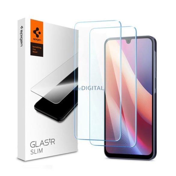 SPIGEN SLIM képernyővédő üveg 2db (2.5D, tokbarát, ultravékony, 0.2mm, extra karcálló, 9H) ÁTLÁTSZÓ Samsung Galaxy A16 5G (SM-A166), Galaxy A16 4G (SM-A165)