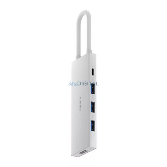 XIAOMI Type-C HUB 5in1 (aktív, 3 USB+2 Type-C aljzat) FEHÉR