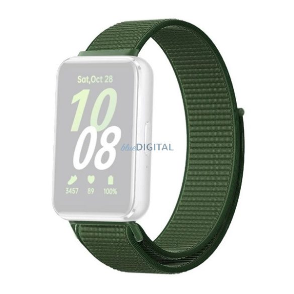 Pótszíj (egyedi méret, nylon, tépőzáras, légáteresztő) SÖTÉTZÖLD Samsung Galaxy Fit 3