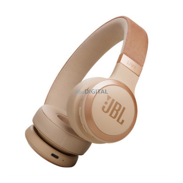 JBL LIVE 670NC bluetooth fejhallgató SZTEREO (v5.3, mikrofon, aktív zajszűrő) HOMOK