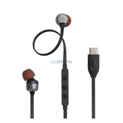   JBL T310 fülhallgató SZTEREO (Type-C, felvevő gomb, lapos kábel) FEKETE