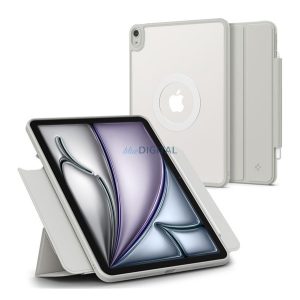 SPIGEN AIR SKIN PRO ONETAP tok álló, ECO bőr hatású (aktív FLIP, oldalra nyíló, TRIFOLD, asztali tartó, mágneses) SZÜRKE Apple IPAD Air 13 (2024)