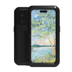   LOVE MEI Powerful defender telefonvédő (fém keret, erős ütésállóság, porálló + képernyővédő üveg) FEKETE Apple iPhone 16 Pro Max