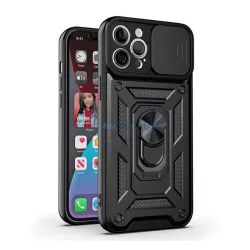   Defender szilikon telefonvédő (ütésállóság, tartógyűrű, kameravédő) FEKETE iPhone 16e