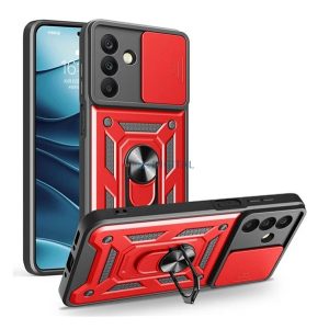 Defender szilikon telefonvédő (ütésállóság, tartógyűrű, kameravédő) PIROS Samsung Galaxy A26 5G (SM-A266)