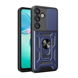   Defender szilikon telefonvédő (ütésállóság, tartógyűrű, kameravédő) SÖTÉTKÉK Samsung Galaxy S25 Plus (SM-S936)