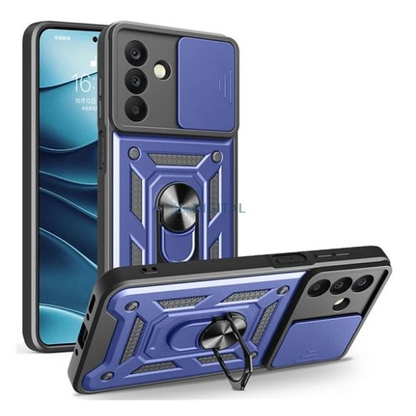 Defender szilikon telefonvédő (ütésállóság, tartógyűrű, kameravédő) SÖTÉTKÉK Samsung Galaxy A26 5G (SM-A266)