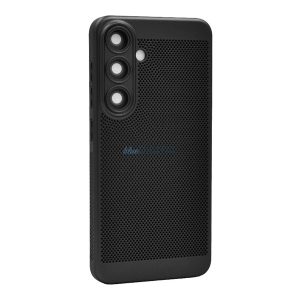 Műanyag telefonvédő (légáteresztő, lyukacsos, kameravédő) FEKETE Samsung Galaxy A26 5G (SM-A266)