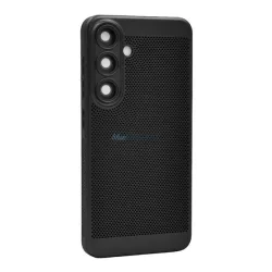   Műanyag telefonvédő (légáteresztő, lyukacsos, kameravédő) FEKETE Samsung Galaxy S25 Plus (SM-S936)