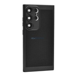   Műanyag telefonvédő (légáteresztő, lyukacsos, kameravédő) FEKETE Samsung Galaxy S25 Ultra (SM-S938)