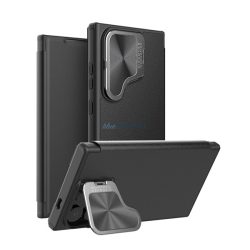   NILLKIN QIN PRO tok álló, bőr hatású (FLIP, oldalra nyíló, kártyazseb, kameravédő) FEKETE Samsung Galaxy S25 Ultra (SM-S938)