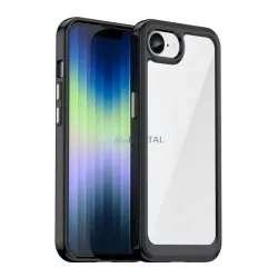   Szilikon telefonvédő (ütésállóság, átlátszó hátlap) FEKETE iPhone 16e