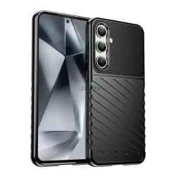   Szilikon telefonvédő (ütésállóság, csíkos, dombor minta) FEKETE Samsung Galaxy S25 Plus (SM-S936)