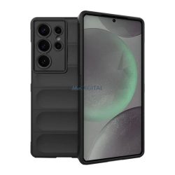   Szilikon telefonvédő (ütésállóság, kameravédő, 3D) FEKETE Samsung Galaxy S25 Ultra (SM-S938)