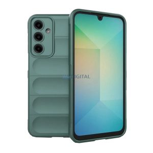 Szilikon telefonvédő (ütésállóság, kameravédő, 3D) SÖTÉTZÖLD Samsung Galaxy A26 5G (SM-A266)