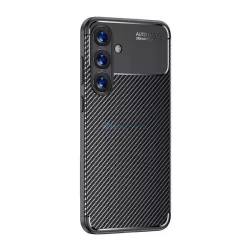   Szilikon telefonvédő (ütésállóság, légpárnás sarok, karbon minta) FEKETE Samsung Galaxy S25 Plus (SM-S936)