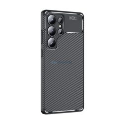   Szilikon telefonvédő (ütésállóság, légpárnás sarok, karbon minta) FEKETE Samsung Galaxy S25 Ultra (SM-S938)