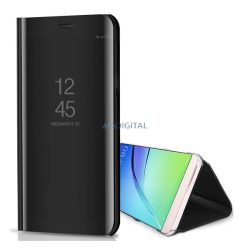   Tok álló (aktív FLIP, oldalra nyíló, asztali tartó, tükrös) FEKETE Samsung Galaxy S25 (SM-S931)