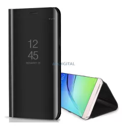   Tok álló (aktív FLIP, oldalra nyíló, asztali tartó, tükrös) FEKETE Samsung Galaxy S25 Plus (SM-S936)