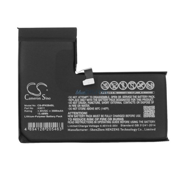 CAMERON SINO Li-Polymer akku (3.85V / 3500mAh, Apple A3011 kompatibilis) FEKETE Apple iPhone 15 Pro