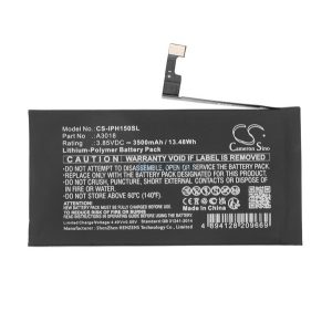 CAMERON SINO Li-Polymer akku (3.85V / 3500mAh, Apple A3018 kompatibilis) FEKETE Apple iPhone 15