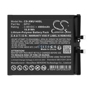 CAMERON SINO Li-Polymer akku (3.86V / 4900mAh, Xiaomi BP51 kompatibilis) FEKETE Xiaomi 14 Ultra