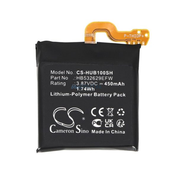 CAMERON SINO Li-Polymer akku (3.87V / 450mAh, Huawei HB532629EFW kompatibilis) FEKETE Huawei Watch GT Runner 46mm, Watch GT 3 SE 46mm, Watch D