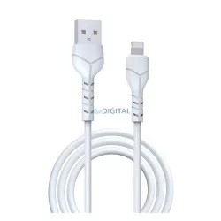   DEVIA KINTONE adatkábel (USB - lightning, 10W, gyorstöltő, 100cm, cipőfűző) FEHÉR