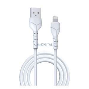 DEVIA KINTONE adatkábel (USB - lightning, 10W, gyorstöltő, 100cm, cipőfűző) FEHÉR