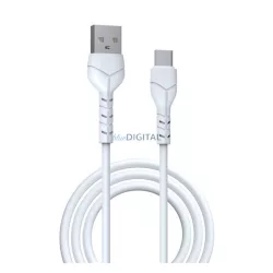   DEVIA KINTONE adatkábel (USB - Type-C, 10W, gyorstöltő, 100cm, cipőfűző) FEHÉR