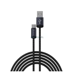   DEVIA GRACIOUS adatkábel (USB - Type-C, 10W, gyorstöltő, 100cm, cipőfűző) FEKETE