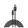 DEVIA GRACIOUS adatkábel (USB - Type-C, 10W, gyorstöltő, 100cm, cipőfűző) FEKETE