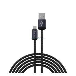  DEVIA GRACIOUS adatkábel (USB - Type-C, 12W, gyorstöltő, 100cm, cipőfűző) FEKETE