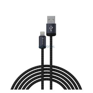 DEVIA GRACIOUS adatkábel (USB - Type-C, 12W, gyorstöltő, 100cm, cipőfűző) FEKETE