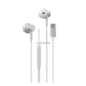 DEVIA SMART M2 fülhallgató SZTEREO (Type-C, mikrofon, felvevő gomb) EZÜST