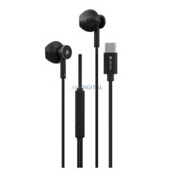   DEVIA SMART M2 fülhallgató SZTEREO (Type-C, mikrofon, felvevő gomb) FEKETE