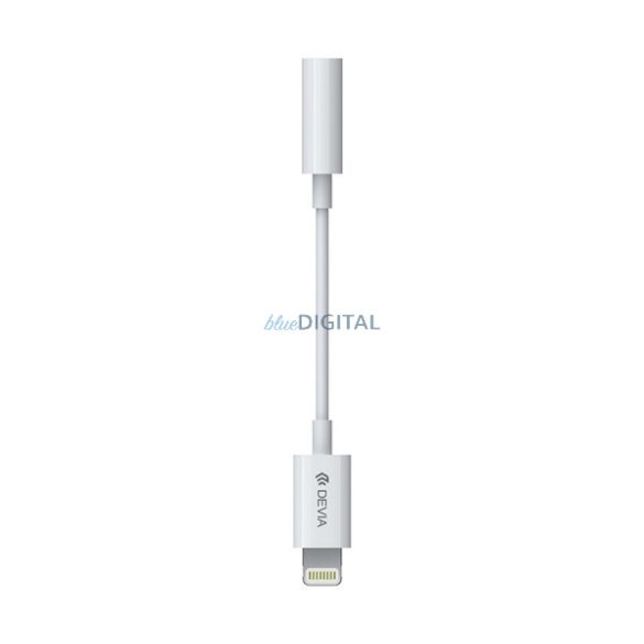 DEVIA audió adapter kábel (3.5mm jack aljzat - lightning, 12cm) FEHÉR