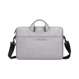 DEVIA JUSTYLE kézitáska álló LAPTOP/NOTEBOOK/TABLET (univerzális, textil, kézpánt, 13-14,2" méret) SÖTÉTSZÜRKE