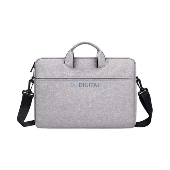 DEVIA JUSTYLE kézitáska álló LAPTOP/NOTEBOOK/TABLET (univerzális, textil, kézpánt, 15-16,2" méret) SÖTÉTSZÜRKE