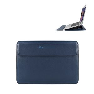 DEVIA tok fekvő, bőr hatású LAPTOP/NOTEBOOK/TABLET (univerzális, asztali tartó, ultravékony, 13,3" méret) SÖTÉTKÉK